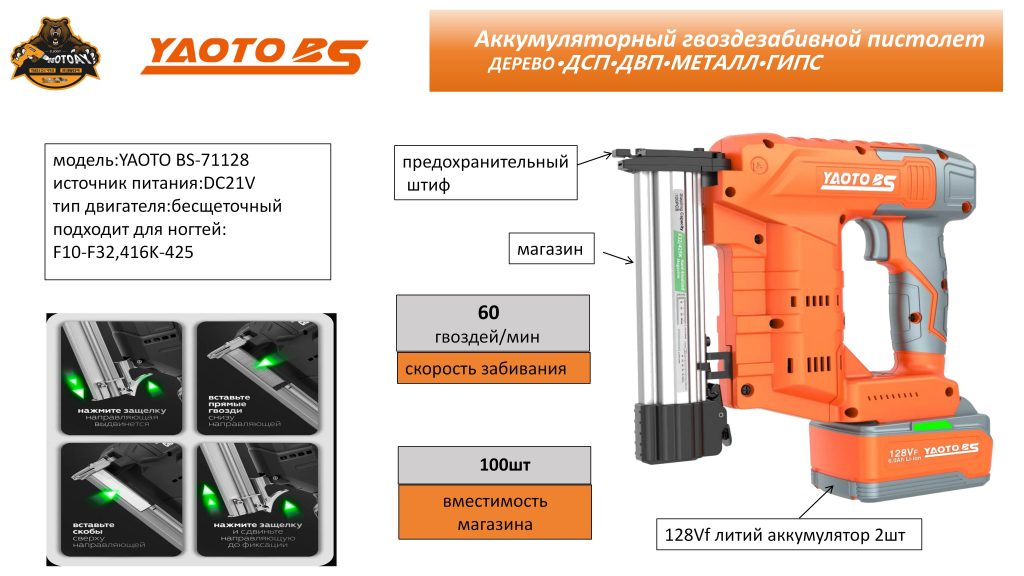 YAOTO  BS-71128铆钉枪(Гвоздезабивной Пистолет)-浙江宝昇工具有限公司